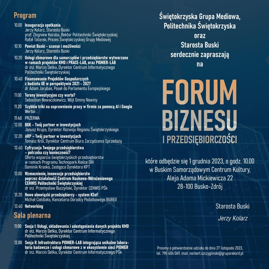 Forum Biznesu i Przedsiębiorczości_Agenda